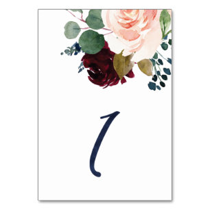 Tischnummern für KJ #1 Watercolor Blue Schriftart