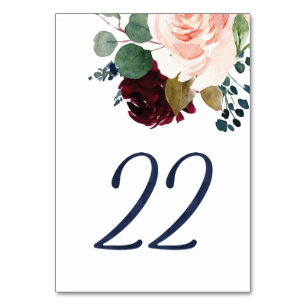 Tischnummern für KJ Watercolor Blue Schriftart #22