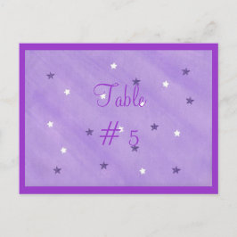 Tischnummern für lila und weiße Sterne Postkarten