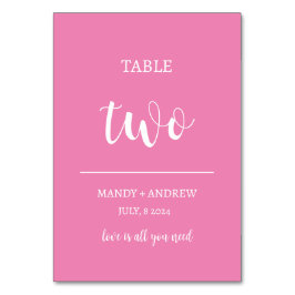 Tischnummern für maßgeschneiderte Hochzeiten