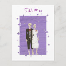 Tischnummern, Halloween Skeleton Couple