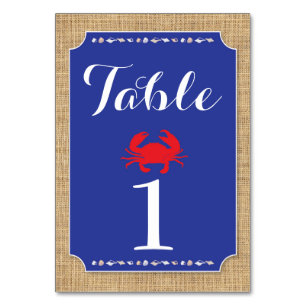 Tischnummern Hochzeit Crab Boil Beach Burlap