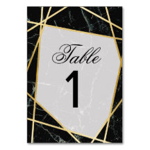 Tischnummern Hochzeit Schwarzer Marmor Elegante Ka