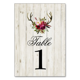 Tischnummern Hochzeit von Antlers Stag Rustikale K