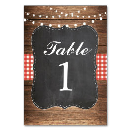 Tischnummern Hochzeit Wood GRILLEN Rustic Wood Red
