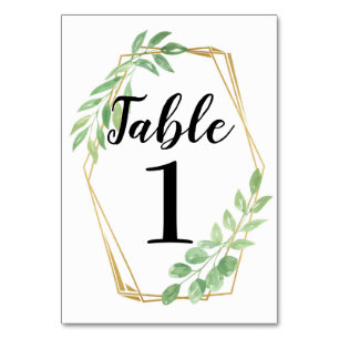 Tischnummern Hochzeiten Gold Frame Blätter Karten