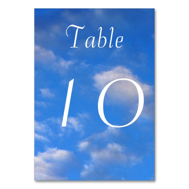 Tischnummern im Luftraum (Vorderseite)