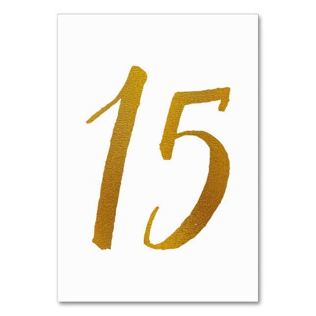 Tischnummern - Lässige Pinselschrift Typografie -1 (Vorderseite)