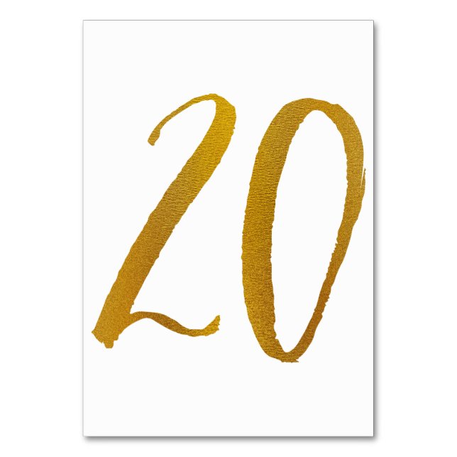 Tischnummern - Lässige Pinselschrift Typografie -2 (Vorderseite)