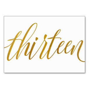 Tischnummern - Luxe Typografie - Imitat-Goldfolie