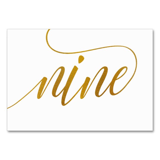 Tischnummern - Luxe Typografie (Imitate Gold Foil) (Vorderseite)
