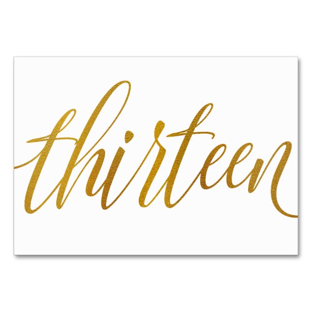 Tischnummern - Luxe Typografie - Imitate Goldfolie (Vorderseite)