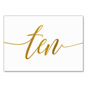 Tischnummern - Luxe Typografie - Imitate Goldfolie