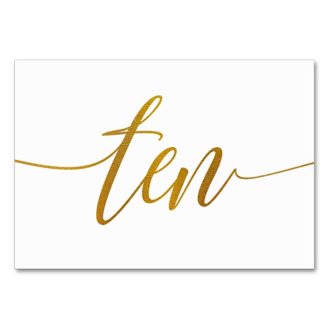 Tischnummern - Luxe Typografie - Imitate Goldfolie (Vorderseite)