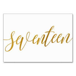 Tischnummern - Luxe Typografie - Imitate Goldfolie