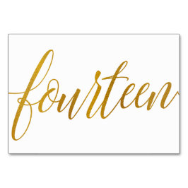 Tischnummern - Luxe Typografie - Imitate Goldfolie