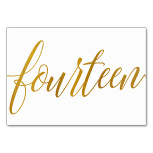 Tischnummern - Luxe Typografie - Imitate Goldfolie