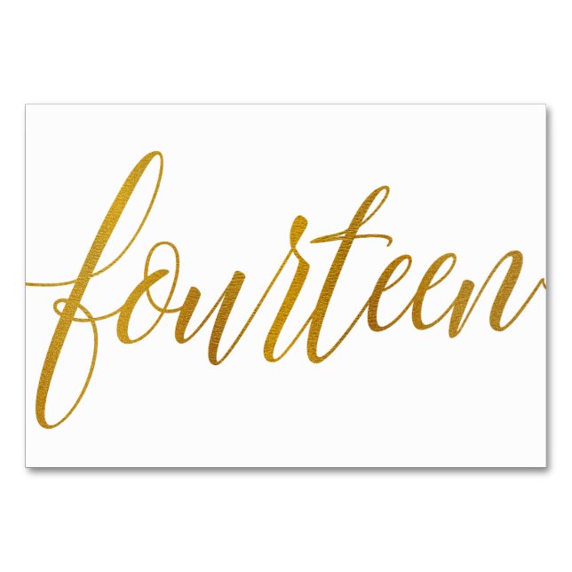 Tischnummern - Luxe Typografie - Imitate Goldfolie (Vorderseite)