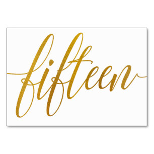 Tischnummern - Luxe Typografie - Imitate Goldfolie