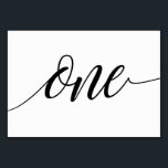 Tischnummern - Luxe Typografie (schwarz) 1<br><div class="desc">Tischnummer 1: Diese luxuriöse, elegante Kalligraphie-Landschaft-Tischnummer-Karte ist Set in Schwarz, aber Sie können sie in jede beliebige Farbe ändern, indem Sie einfach die Hintergrundfarbe ändern. **WIE SIE DIE DESIGN-FARBE ÄNDERN (das Wort "UAWG")** 1) Klicken Sie auf den Button "Personalisieren". 2) Klicken Sie unten auf den Link "ClICK TO CUSTOMIZE FURTHER"....</div>