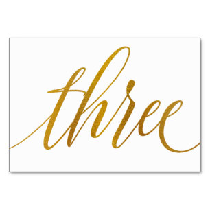 Tischnummern - Luxus-Typografie (Faux-Goldfolie) 3