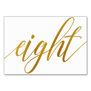 Tischnummern - Luxus-Typografie (Faux-Goldfolie) 8