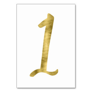 Tischnummern mit Goldenen Foil-Effekt Nummer 1