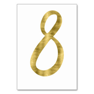 Tischnummern mit Goldfoileffekt Nummer 8