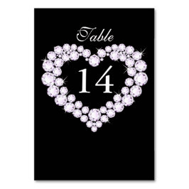 Tischnummern mit schwarzem und weißem Diamantenher