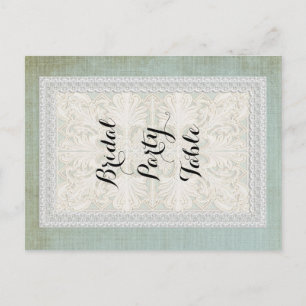 Tischnummern Rustic Lace mit gealtertem Vintage-Li