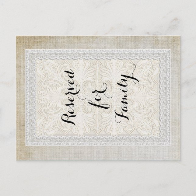 Tischnummern Rustic Lace mit gealtertem Vintage-Li (Vorderseite)