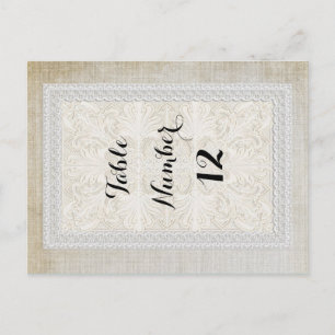 Tischnummern Rustikale Spitzen mit alter Vintager 