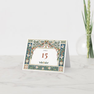 Tischnummern Schild Art Nouveau Lilie Hochzeit 
