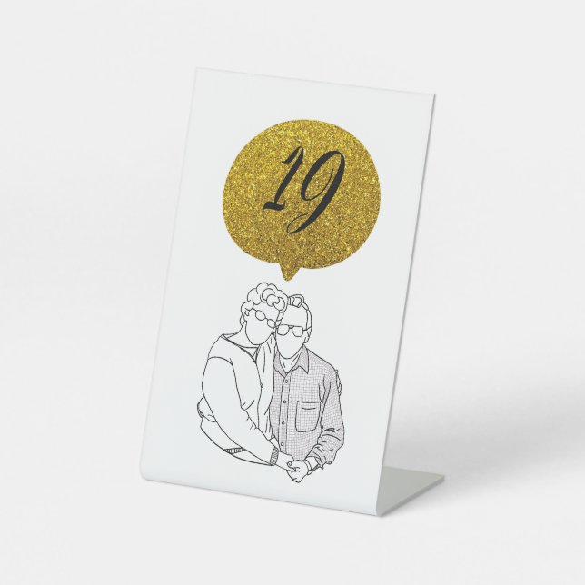 Tischnummern Sockelschild (Vorderseite)