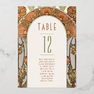 Tischnummern Vintage Art Nouveau Hochzeit