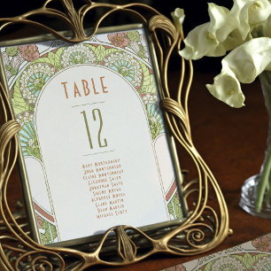 Tischnummern Vintage Art Nouveau Hochzeit
