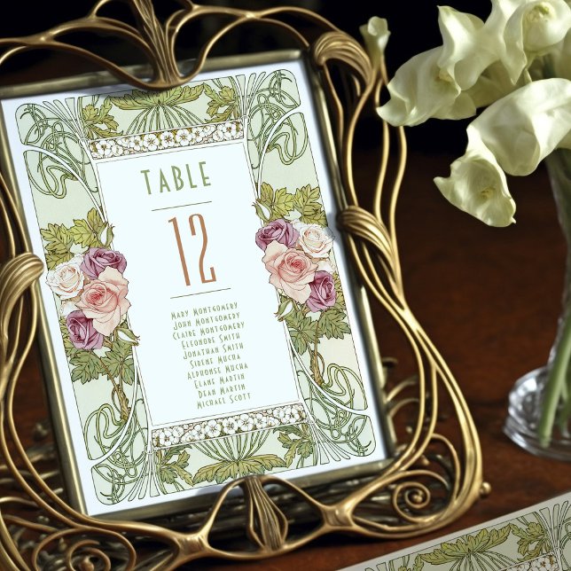Tischnummern Vintage Art Nouveau Hochzeit (Von Creator hochgeladen)
