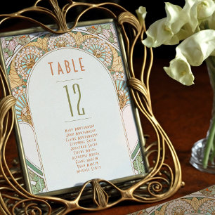 Tischnummern Vintage Jugendstil-Hochzeit