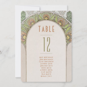 Tischnummern Vintage Jugendstil-Hochzeit