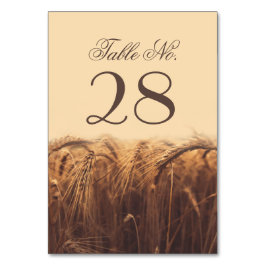 Tischnummern von Weizen