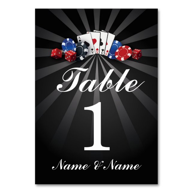 Tischnummern Wedding Las Vegas Casino (Rückseite)