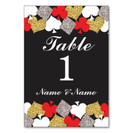 Tischnummern Wedding Las Vegas Casino Party