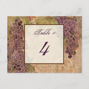 Tischnummernkarte 'Aged Grape Vineyard' Postkarte