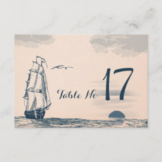 Tischnummernkarte für Destination Wedding Einladung