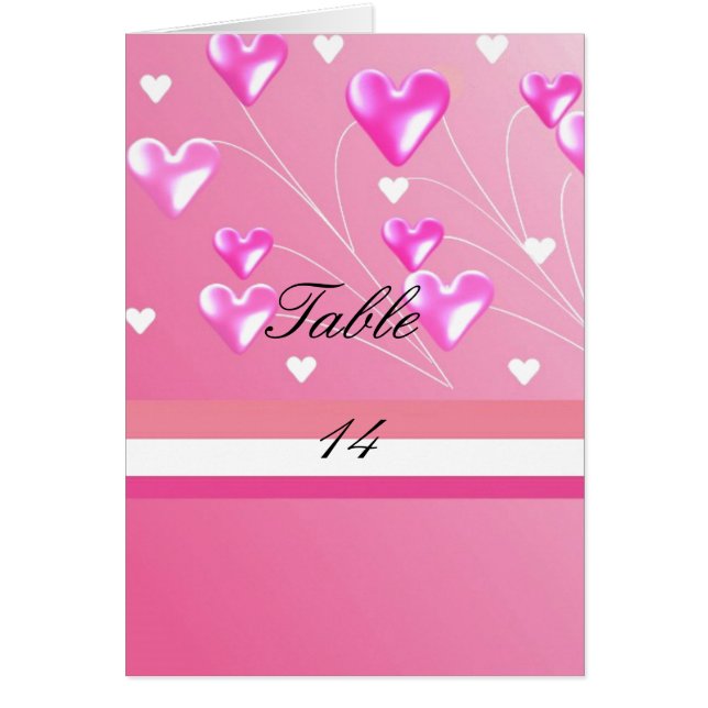 Tischplatine mit rosa Herzen (Vorne)