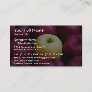 Tischplatte von neun Äpfeln, von Gelb und von Rot Visitenkarte