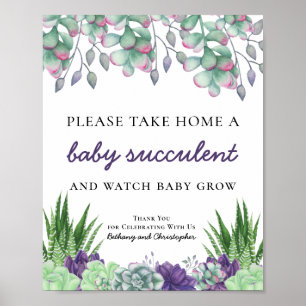 Tischschild für Baby Shower Geschenke Wasserfarben Poster