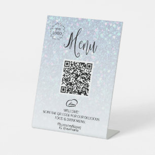 *~*Tischschild Tent tabetop Glitzer Menu Pedestell Sockelschild