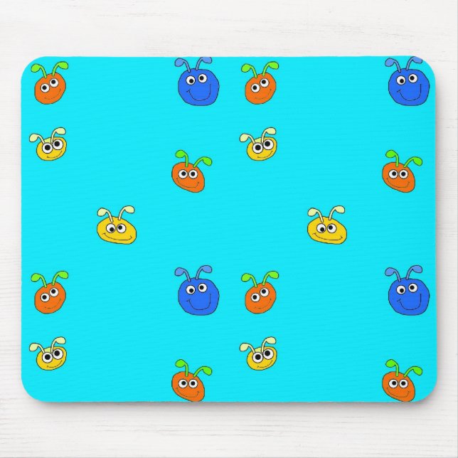 Tischset Mousepad Light Blue Bugs (Vorne)