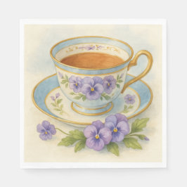 Tischsets für Afternoon Tea | Antike Teetasse aus Serviette